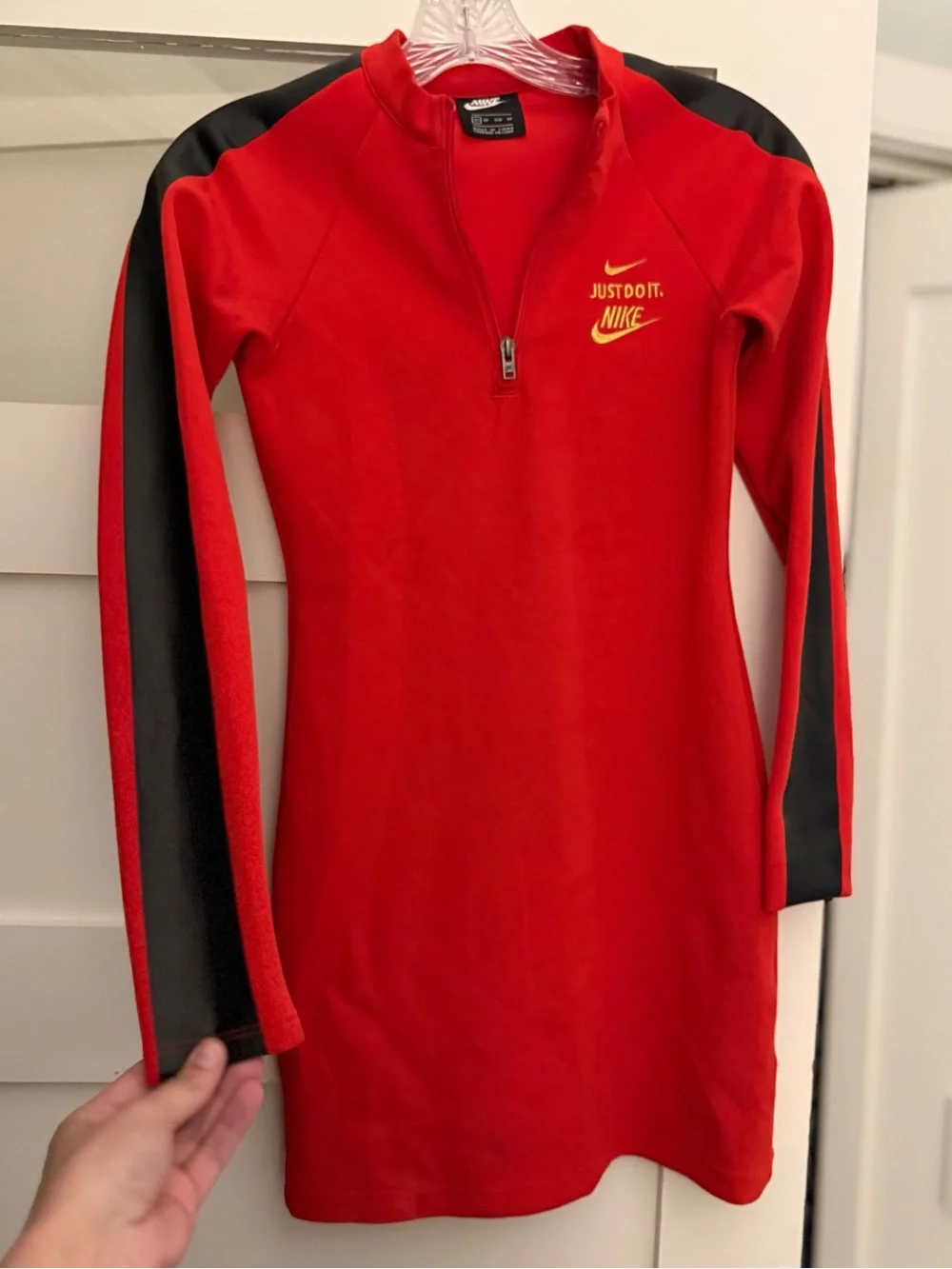 RARE Nike Red and Black Zip-Front Athletic Dress